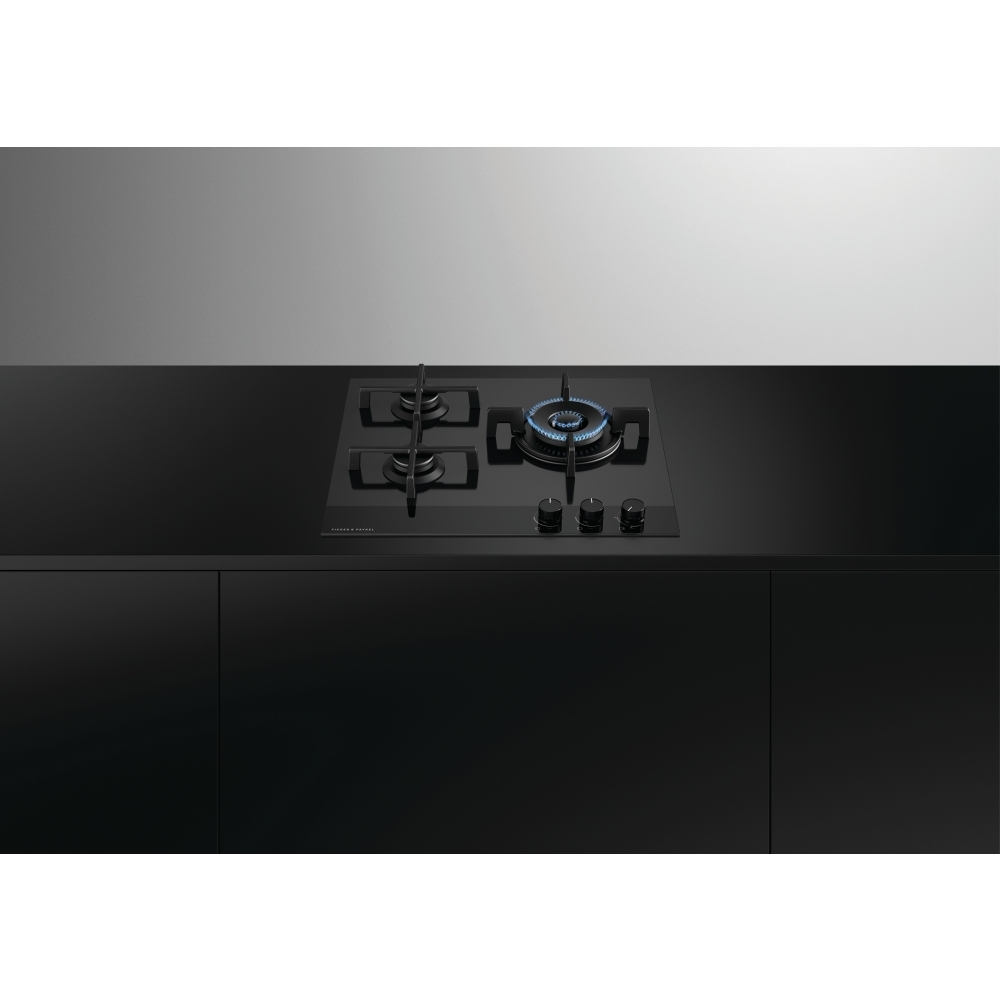 Fisher & Paykel CG603DNGGB4 60cm 3 Burner Gas Hob, Black