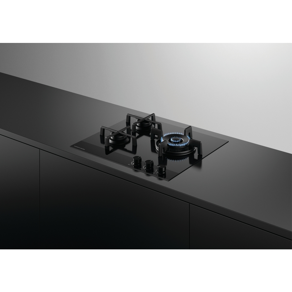 Fisher & Paykel CG603DNGGB4 60cm 3 Burner Gas Hob, Black