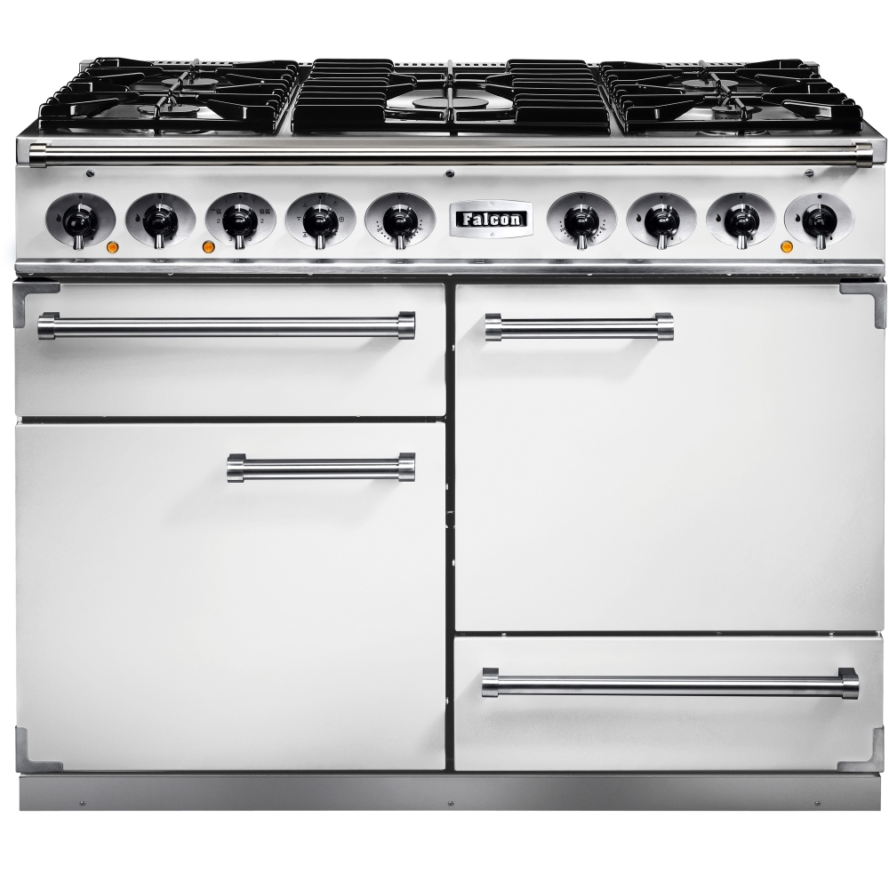 Buy Falcon 110cm Dual Fuel Range Cooker + 110cm Chimney Hood Marks