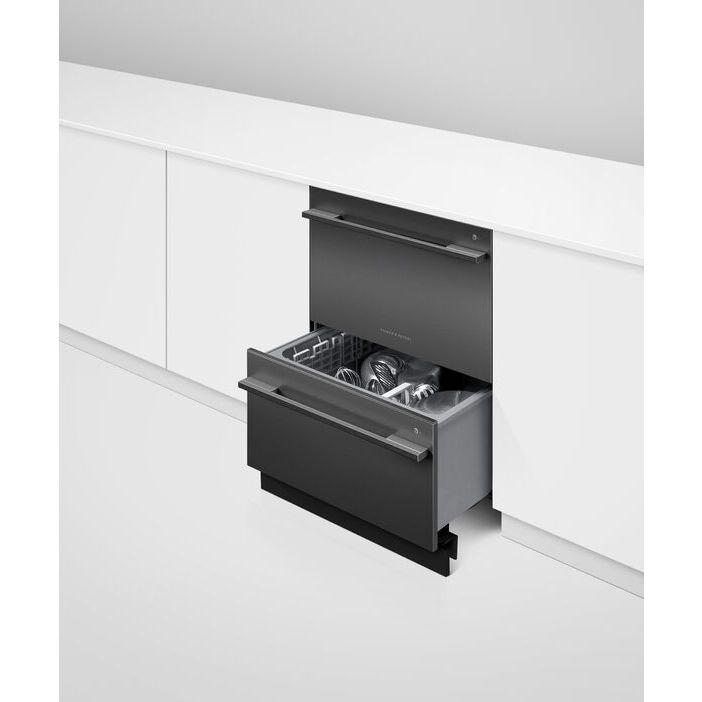 Fisher & Paykel DD60DDFHB9 Series 9 Contemporary Integrated Double DishDrawer&trade; Dishwasher, 12 Place Settings, E Rated