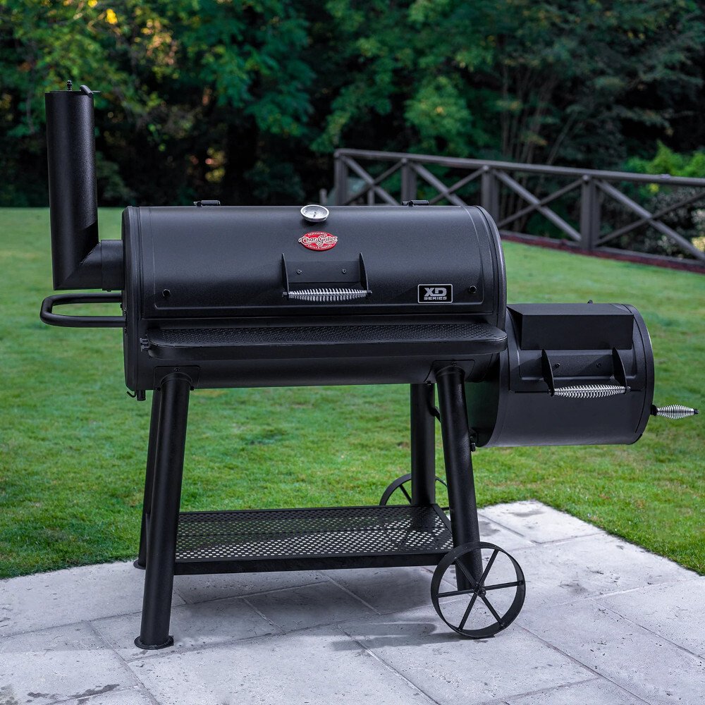 Char-Griller 8250 Grand Champ Offset Smoker & Grill, Black