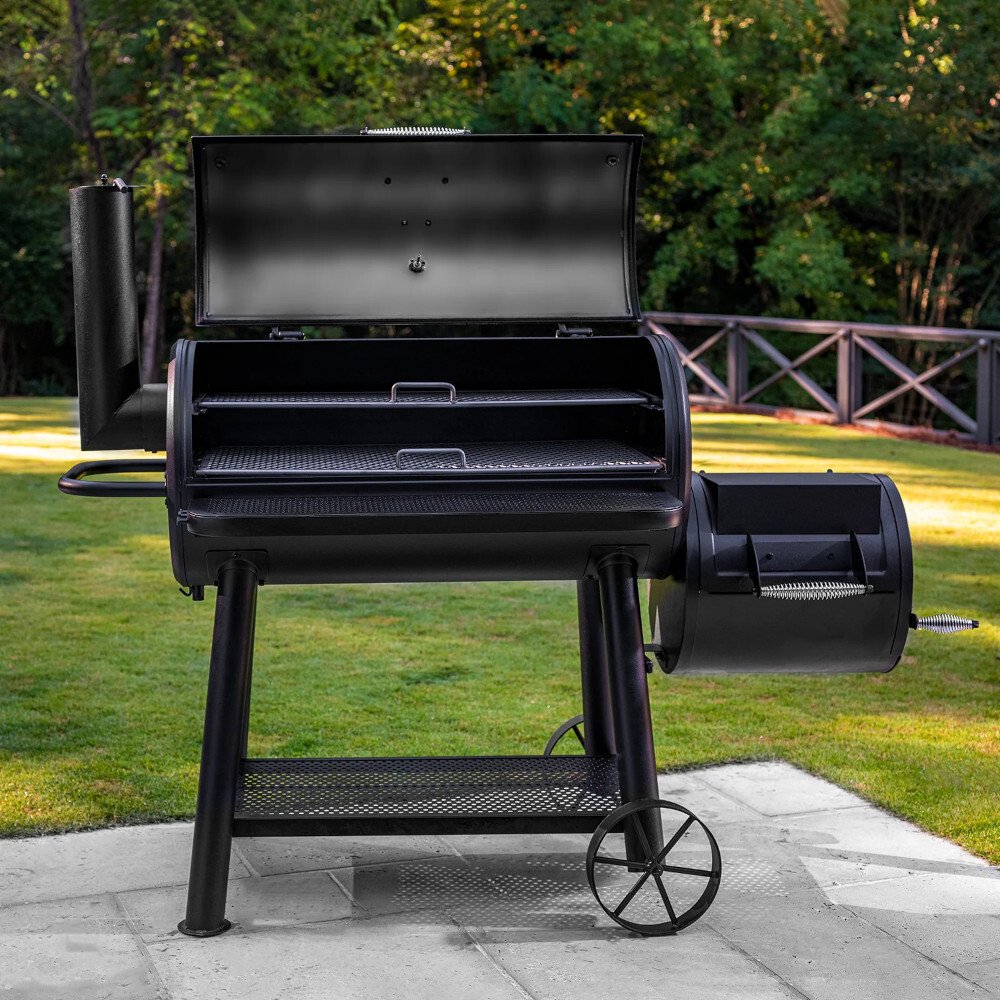 Char-Griller 8250 Grand Champ Offset Smoker & Grill, Black