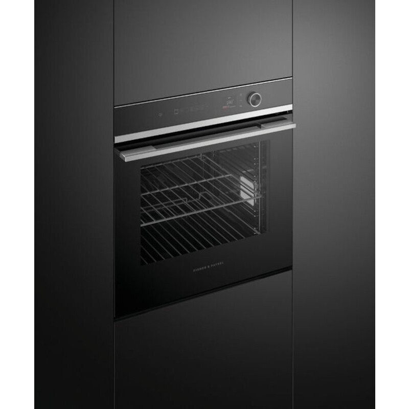 Fisher & Paykel OB60SD13PLX1 Built-In Electric Single Oven with Pyrolytic Cleaning, Black, A Rated