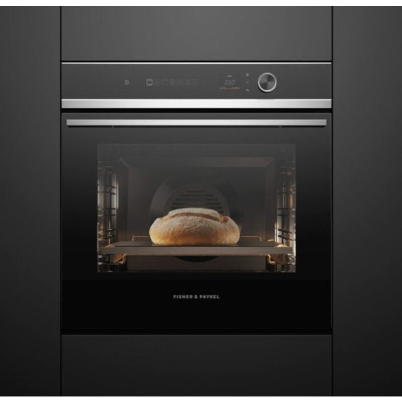 Fisher & Paykel OB60SD13PLX1 Built-In Electric Single Oven with Pyrolytic Cleaning, Black, A Rated