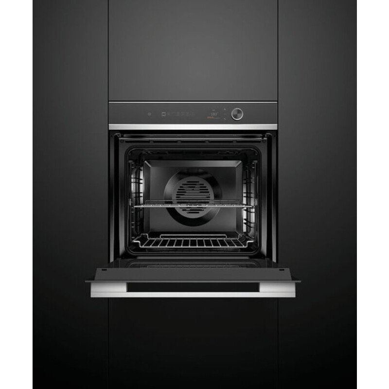 Fisher & Paykel OB60SD11PLX1 Built-In Electric Single Oven with Pyrolytic Cleaning, Black, A Rated
