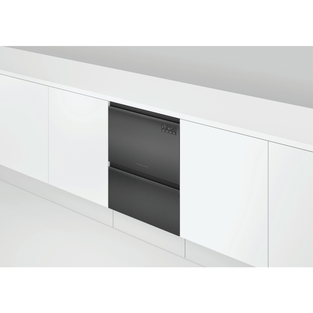 Fisher & Paykel DD60D2HNB9 Series 7 Contemporary Integrated Double DishDrawer&trade; Dishwasher, 12 Place Settings, E Rated