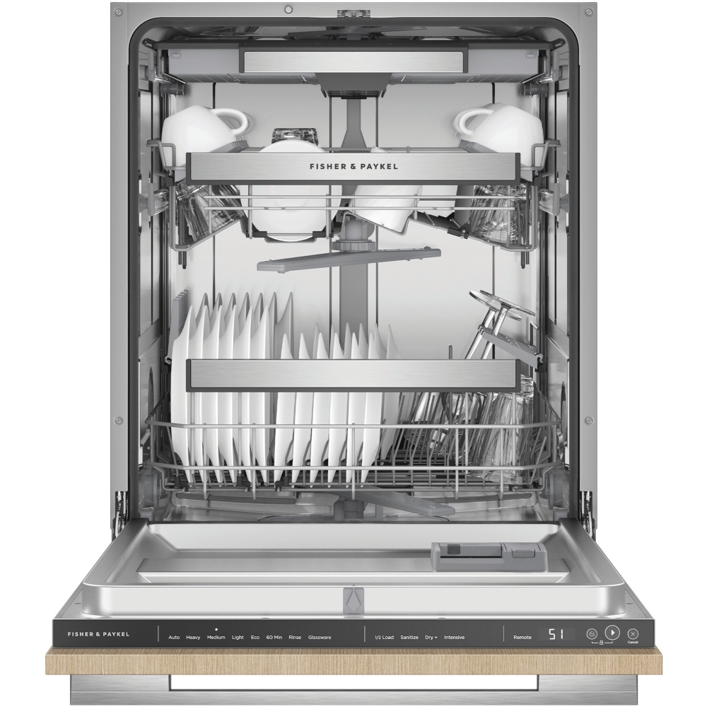 Fisher & Paykel DW60U4HI2 Fully Integrated Dishwasher, 16 Place Settings, B Rated