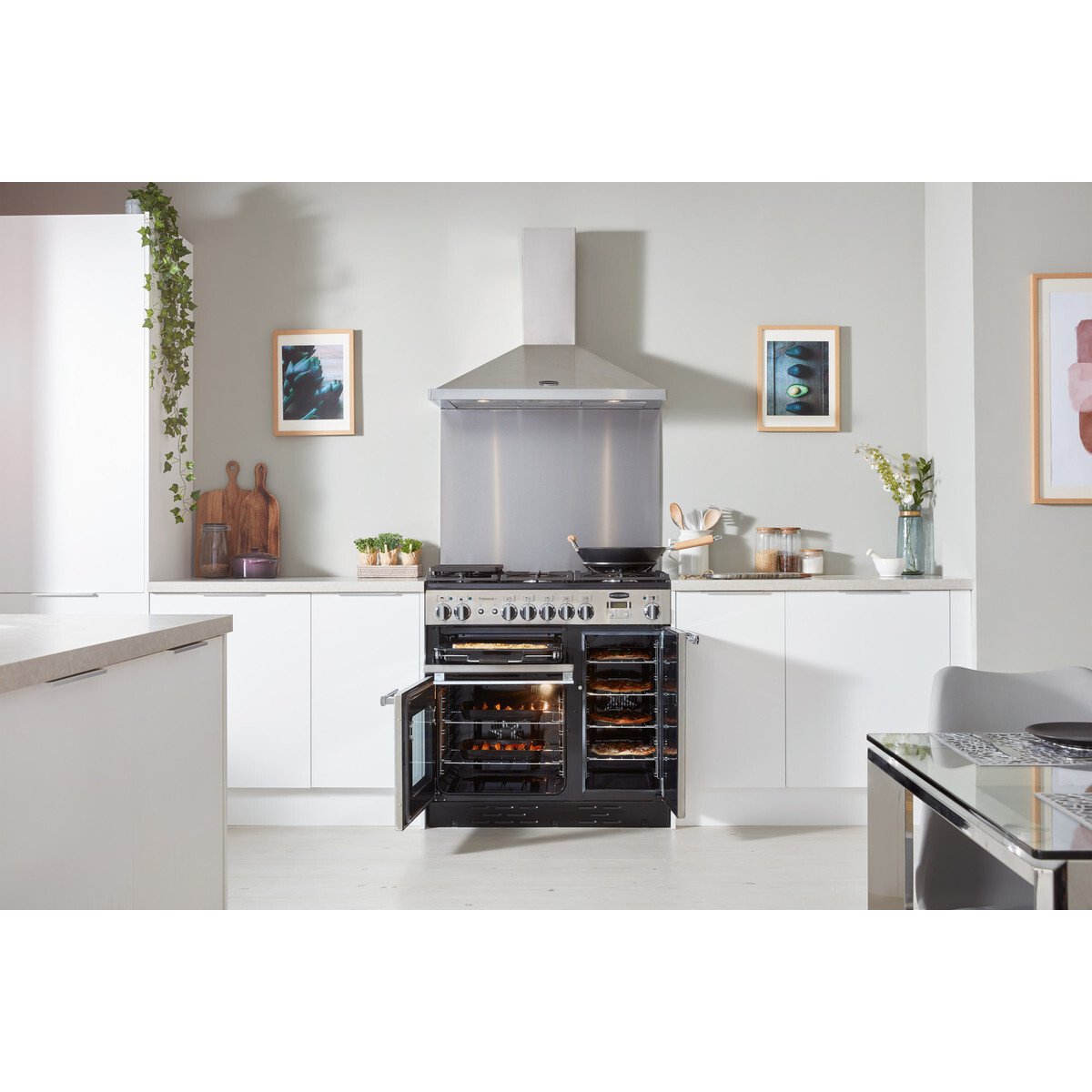 Rangemaster PROP90DFFSS/C 90cm Dual Fuel Range Cooker Professional Plus Stainless Steel / Chrome, A Rated