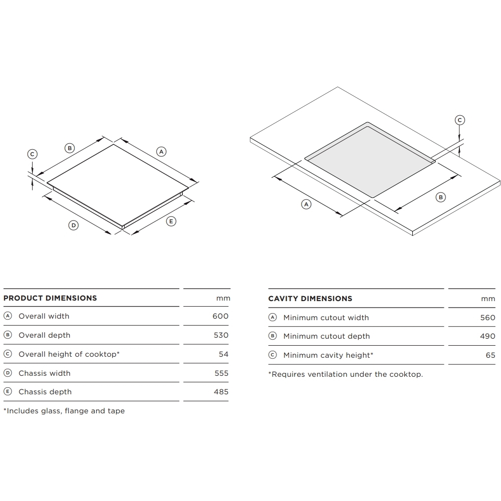 Fisher & Paykel CI604ZZDTB5 60cm Induction Hob, Black