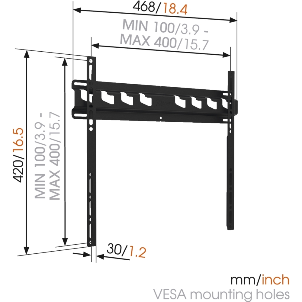 Vogel's M Series MA3000 Fixed TV Wall Mount 32-55", Black