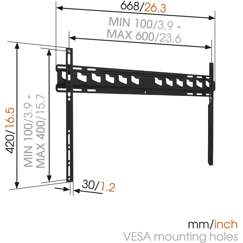 Vogel's MA4000 Fixed TV Wall Mount 40-80", Black