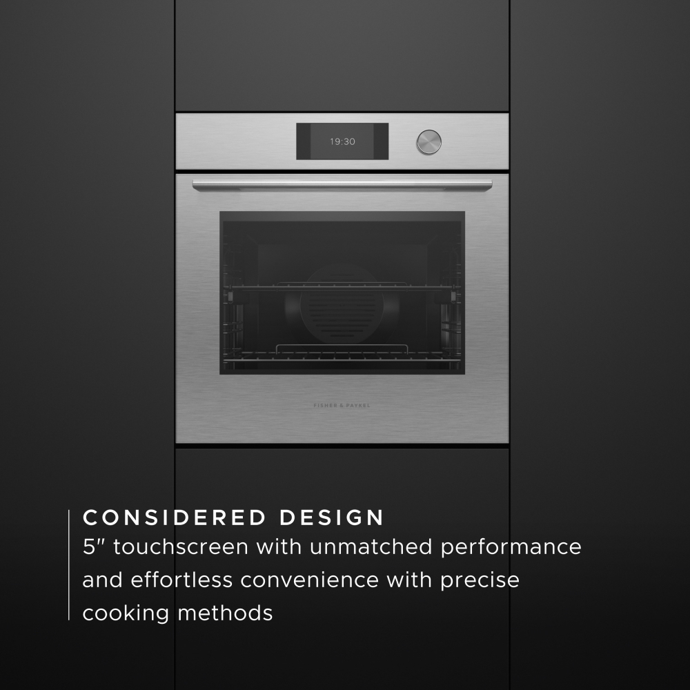 Fisher & Paykel OB60SACPTDX5 Built-In Electric Single Oven with Pyrolytic Cleaning, Silver, A+ Rated