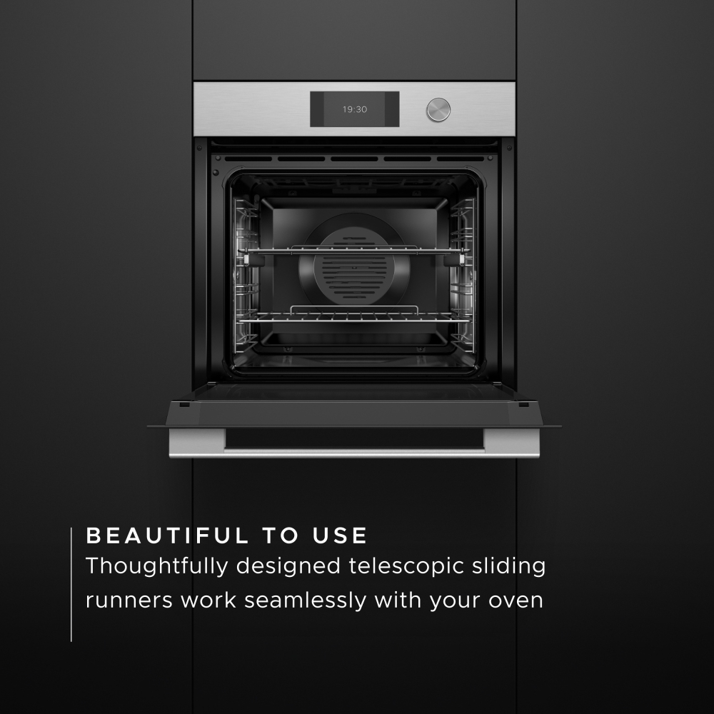Fisher & Paykel OB60SACPTDX5 Built-In Electric Single Oven with Pyrolytic Cleaning, Silver, A+ Rated
