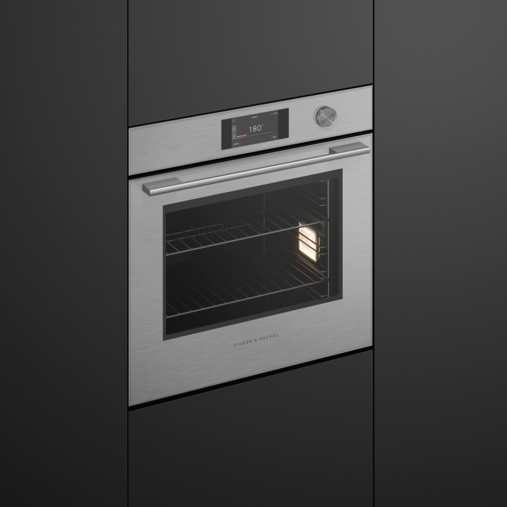 Fisher & Paykel OB60SACPTDX5 Built-In Electric Single Oven with Pyrolytic Cleaning, Silver, A+ Rated