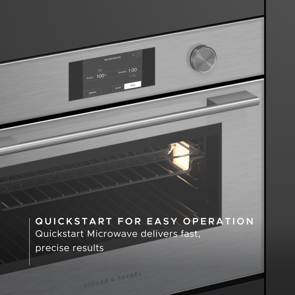 Fisher & Paykel OM60NCTDX5 Built-In Combination Microwave Oven, Silver