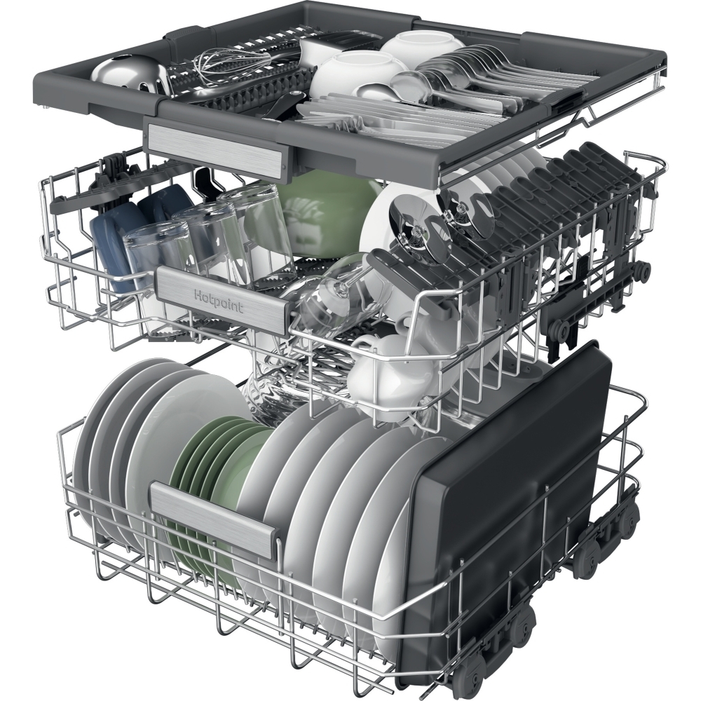 Hotpoint H7FHS51XUK Dishwasher, 15 Place Settings, Silver, B Rated