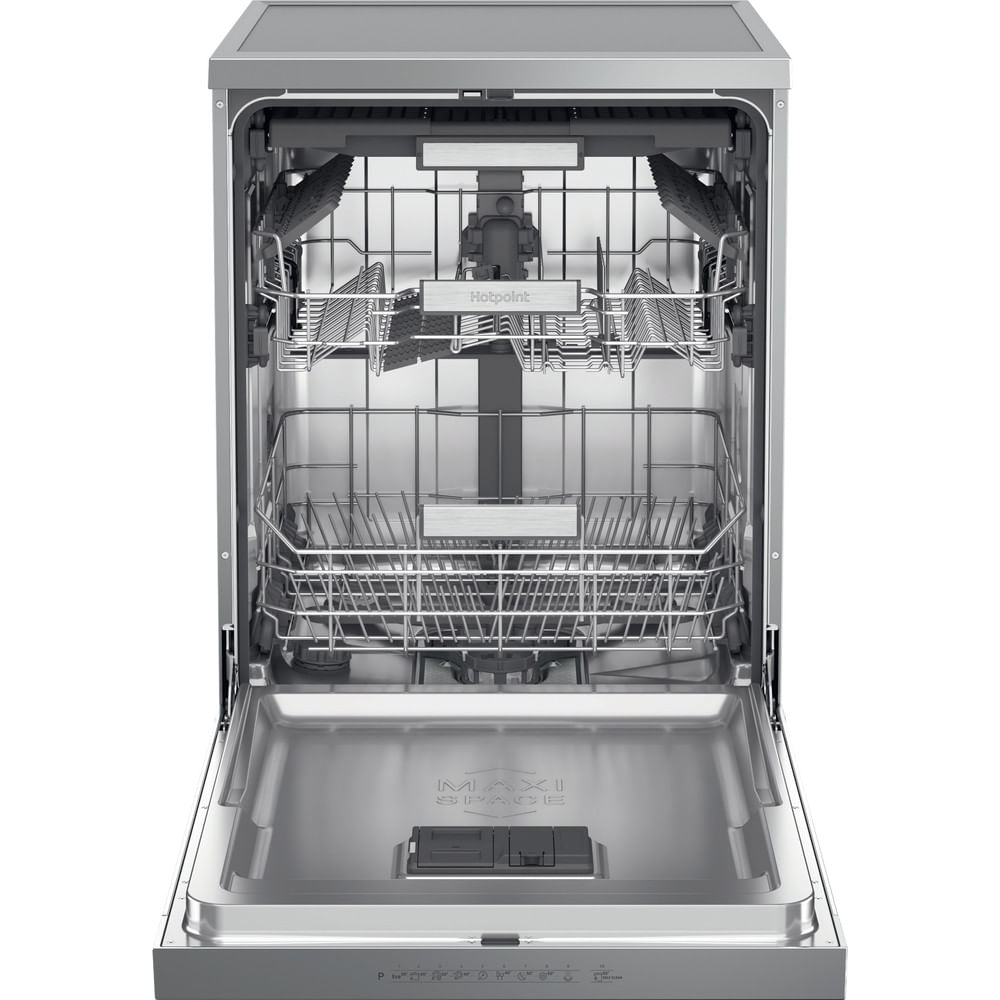 Hotpoint H7FHP43XUK Dishwasher, 15 Place Settings, Stainless Steel, C Rated