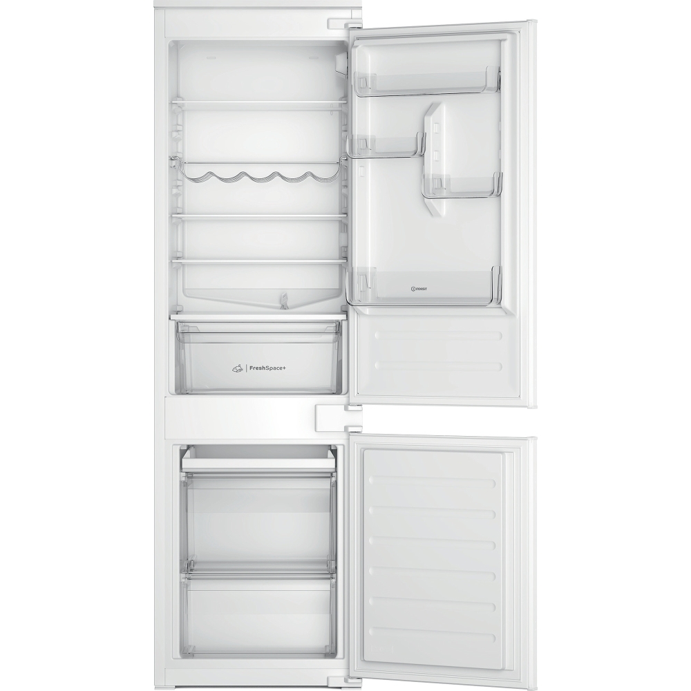 Indesit INC18D011B1 Low Frost Integrated Fridge Freezer, Sliding Hinge, 70/30, E Rated