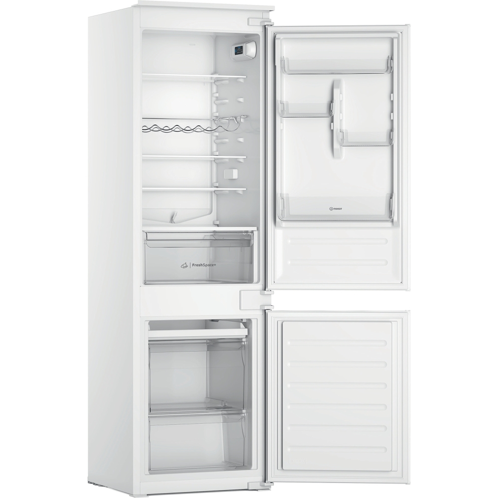 Indesit INC18D011B1 Low Frost Integrated Fridge Freezer, Sliding Hinge, 70/30, E Rated
