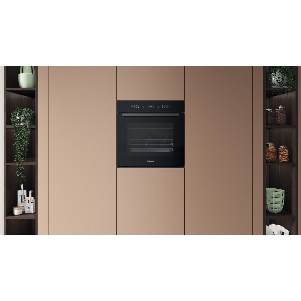 Hotpoint HOI68PPT2SBUK Built-In Electric Single Oven with Pyrolytic Cleaning, Black, A+ Rated