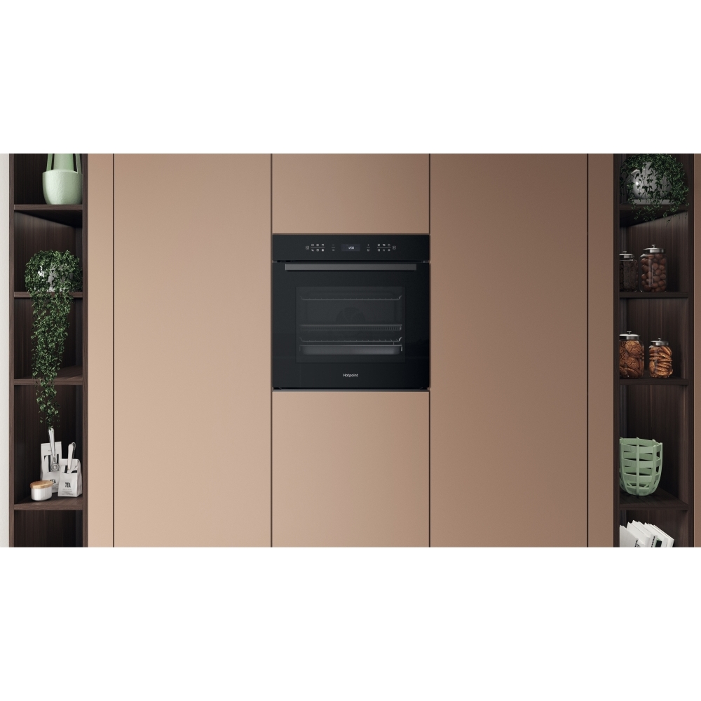 Hotpoint HOI68PT1SBUK Built-In Electric Single Oven with Pyrolytic Cleaning, Black, A+ Rated