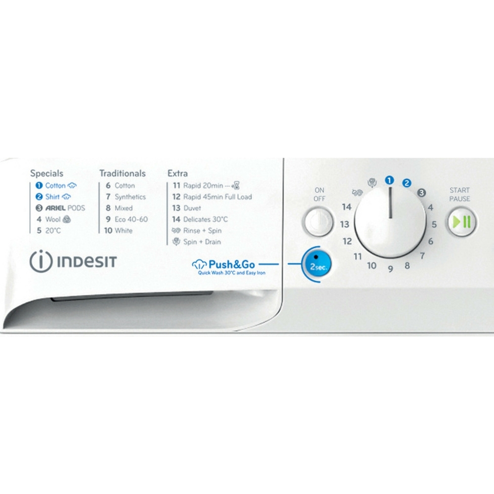 Indesit BWE 81496X WV UK Washing Machine, 8kg, 1400 Spin, White, A Rated