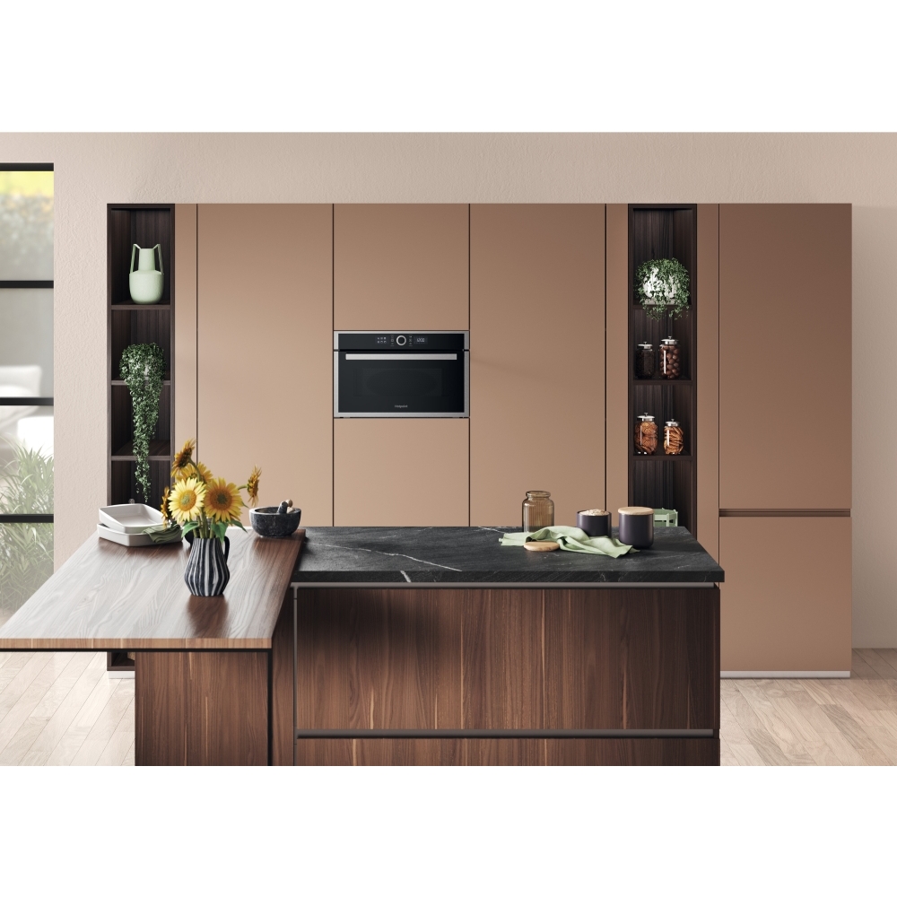Hotpoint HMD44MXUK Built-In Microwave with Grill, Stainless Steel