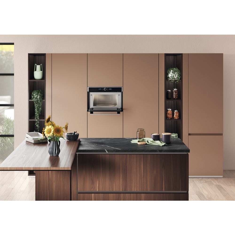 Hotpoint HMD44MXUK Built-In Microwave with Grill, Stainless Steel