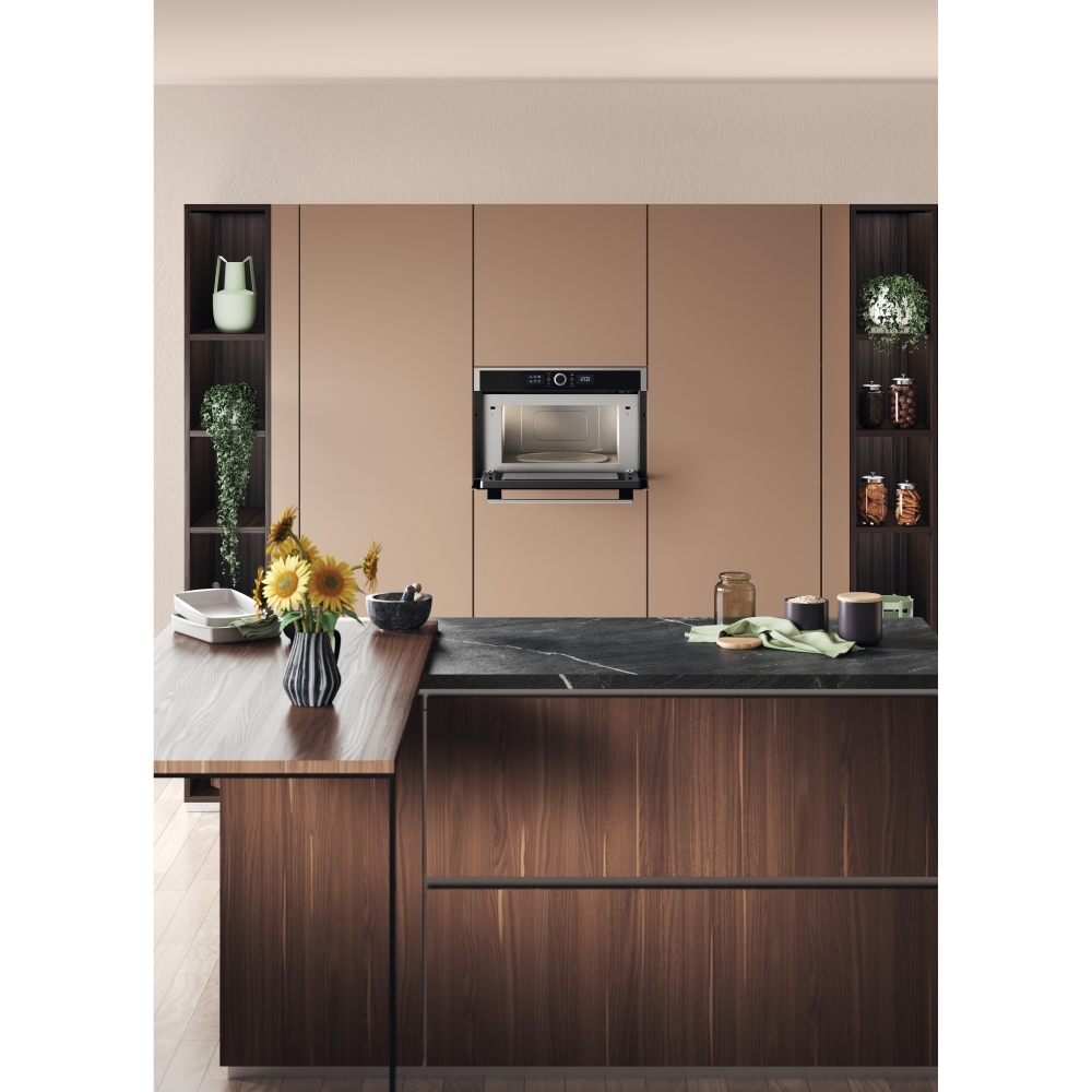 Hotpoint HMD44MXUK Built-In Microwave with Grill, Stainless Steel