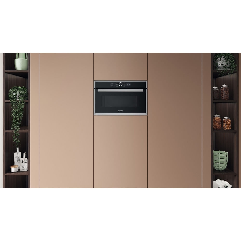 Hotpoint HMD44MXUK Built-In Microwave with Grill, Stainless Steel