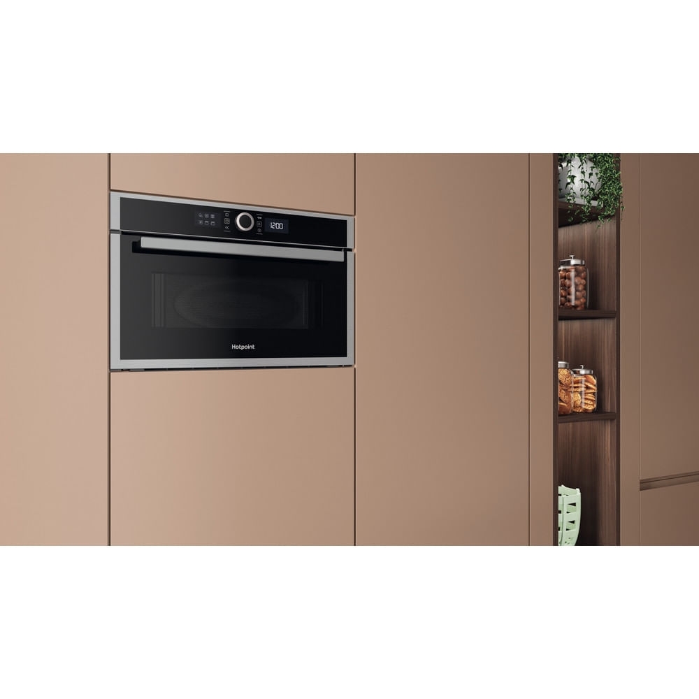 Hotpoint HMD44MXUK Built-In Microwave with Grill, Stainless Steel