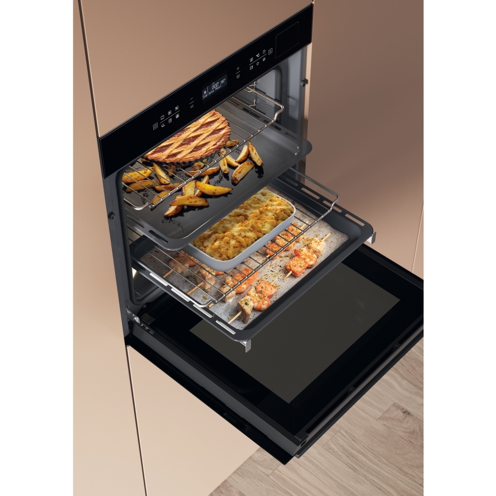 Hotpoint HOI6A8PT1SBUK Built-In Electric Single Oven with Pyrolytic Cleaning, Black, A+ Rated