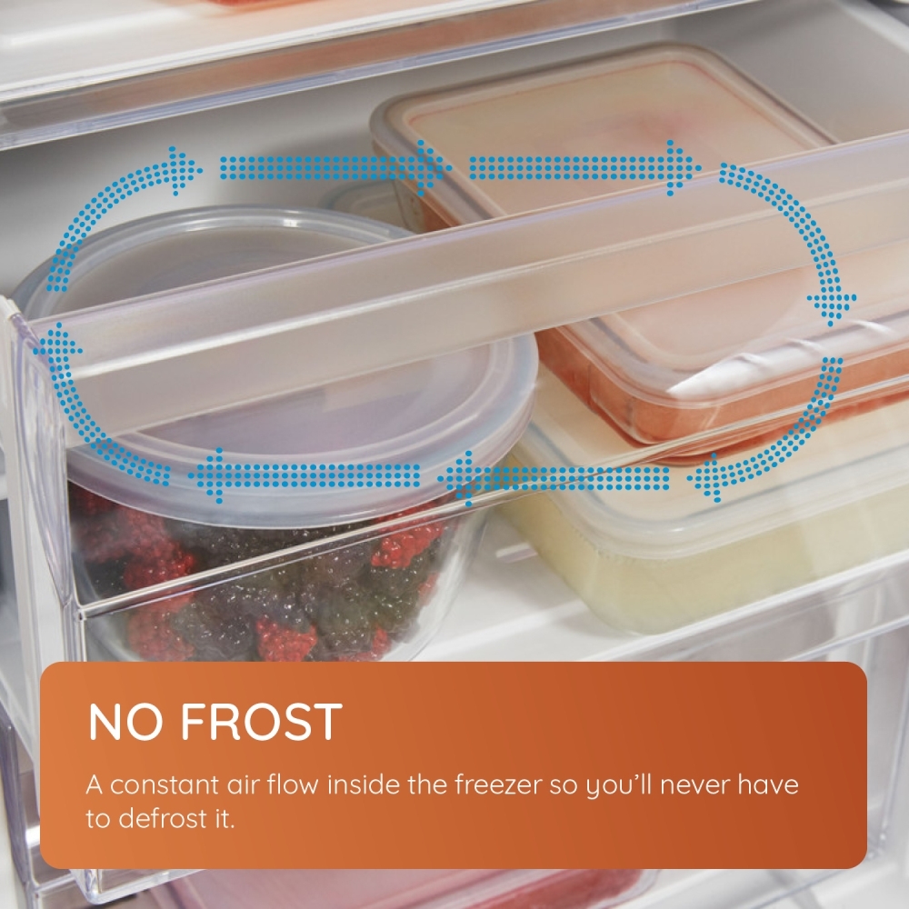 Hotpoint HTSD18F013H1 No Frost Built-In Freezer, Sliding Hinge, E Rated
