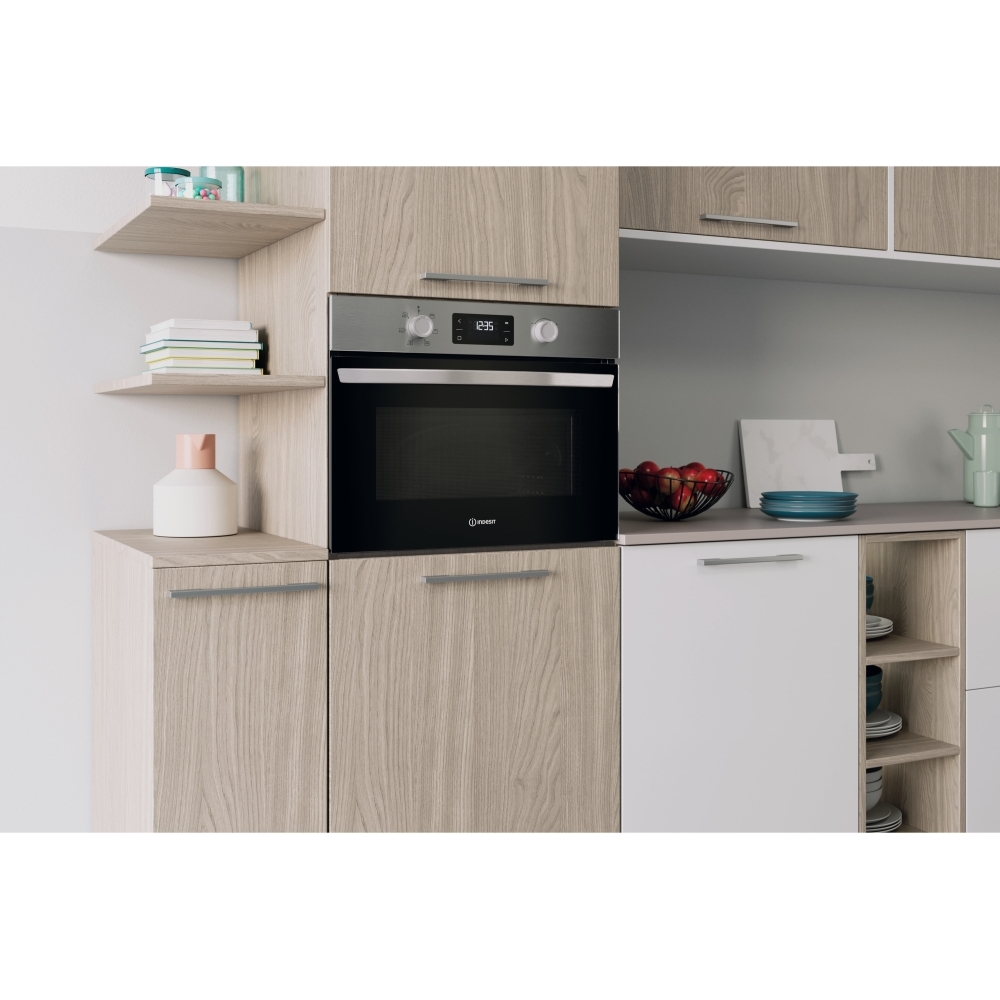 Indesit IP 252R XUK Built-In Microwave with Grill, Stainless Steel