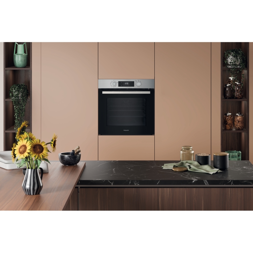 Hotpoint HO 278P X UK Built-In Electric Single Oven with Pyrolytic Cleaning, Stainless Steel, A++ Rated