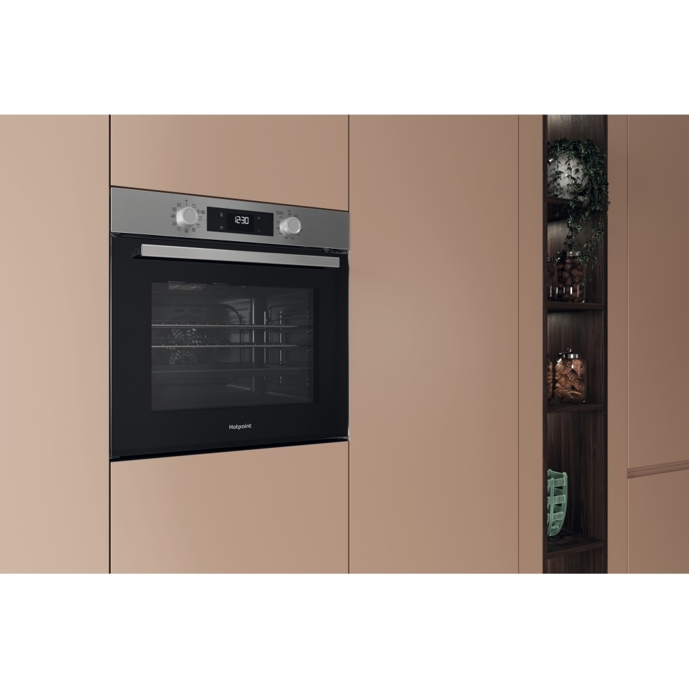 Hotpoint HO 278P X UK Built-In Electric Single Oven with Pyrolytic Cleaning, Stainless Steel, A++ Rated