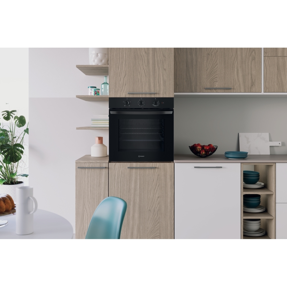 Indesit IO 232H B UK Built-In Electric Single Oven, Black, A Rated