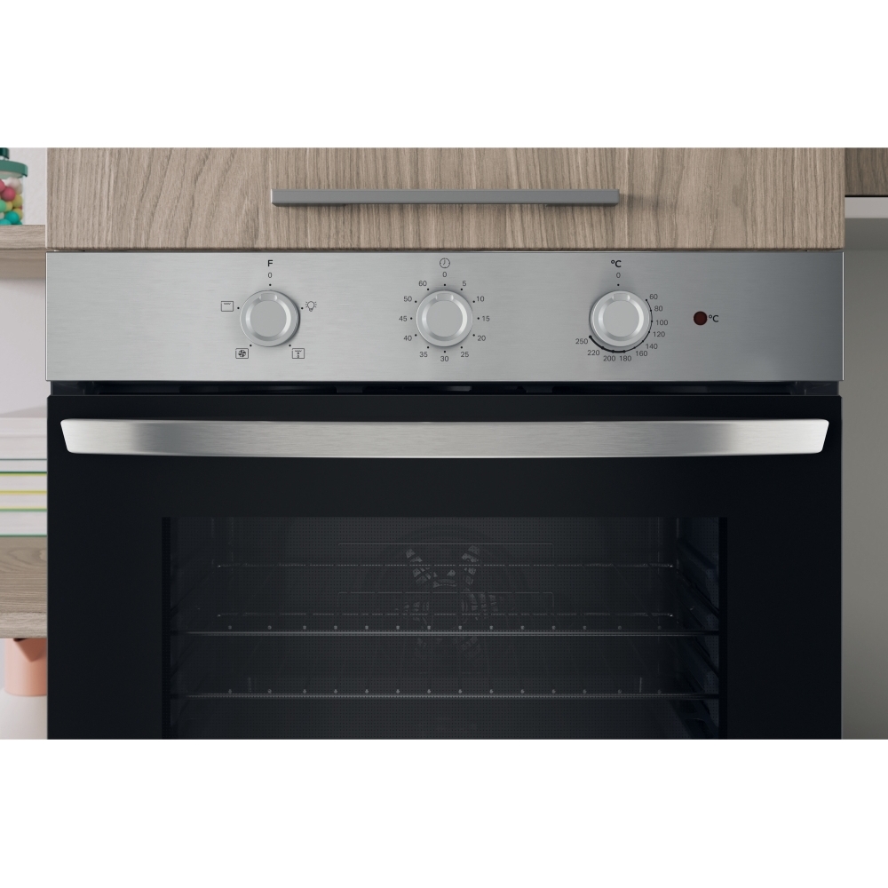 Indesit IO 233 X UK Built-In Electric Single Oven, Stainless Steel, A Rated