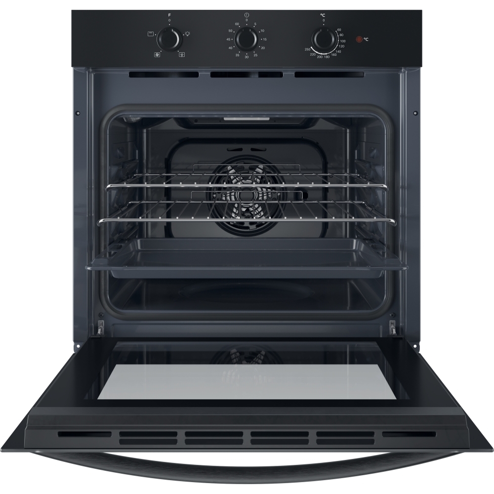 Indesit IO 233 B UK Built-In Electric Single Oven, Black, A Rated