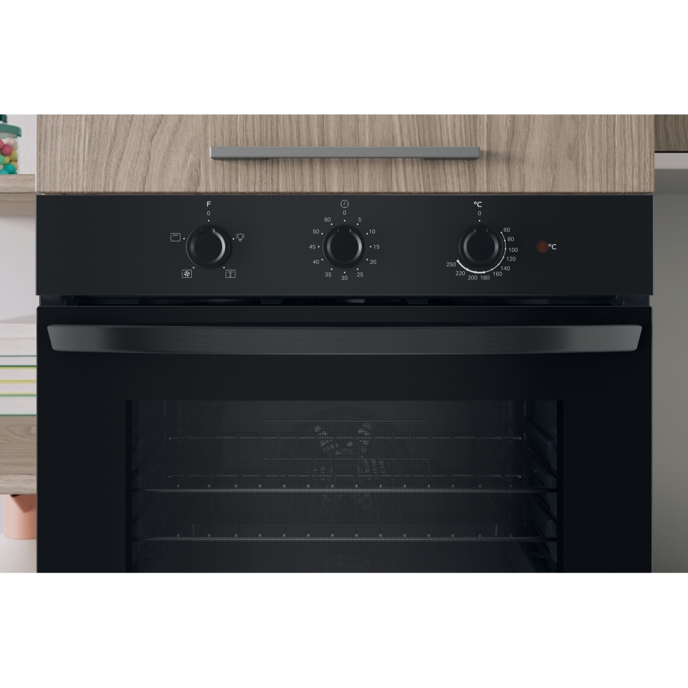 Indesit IO 233 B UK Built-In Electric Single Oven, Black, A Rated