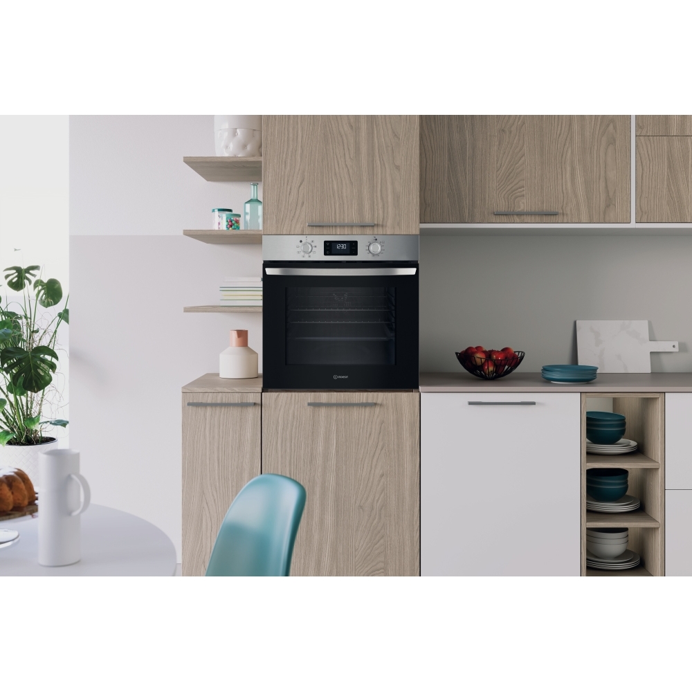 Indesit IO 253 X UK Built-In Electric Single Oven, Stainless Steel, A Rated