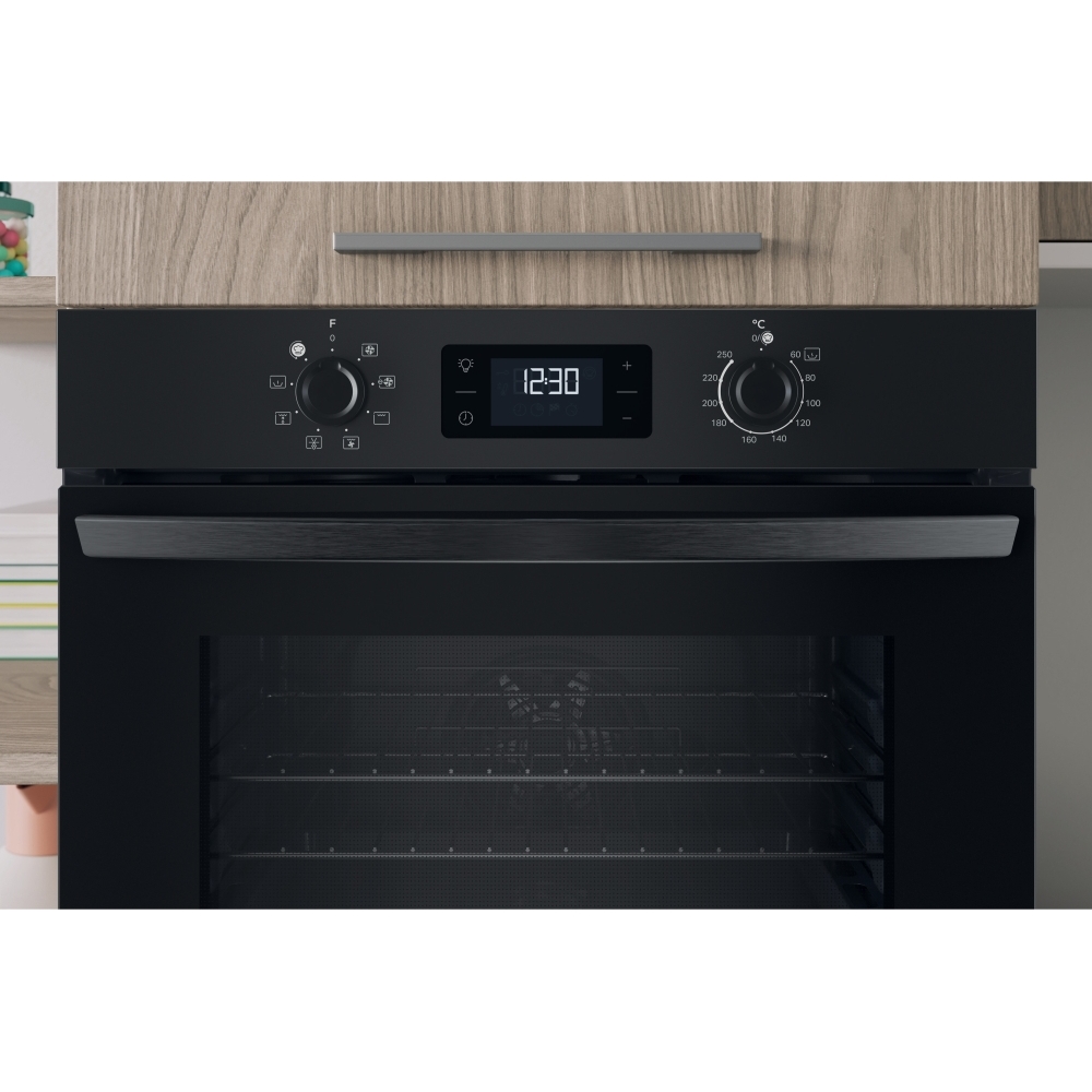 Indesit IO 253 B UK Built-In Electric Single Oven, Black, A Rated