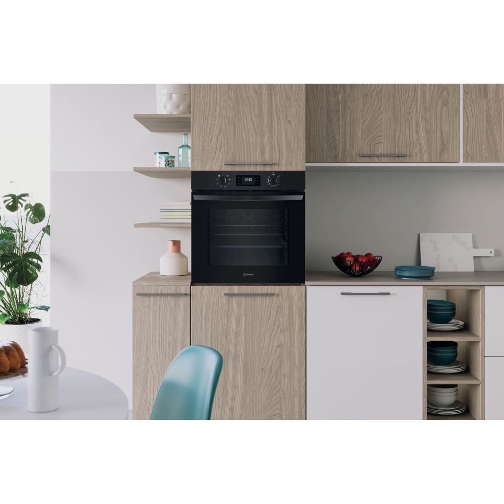 Indesit IO 253 B UK Built-In Electric Single Oven, Black, A Rated