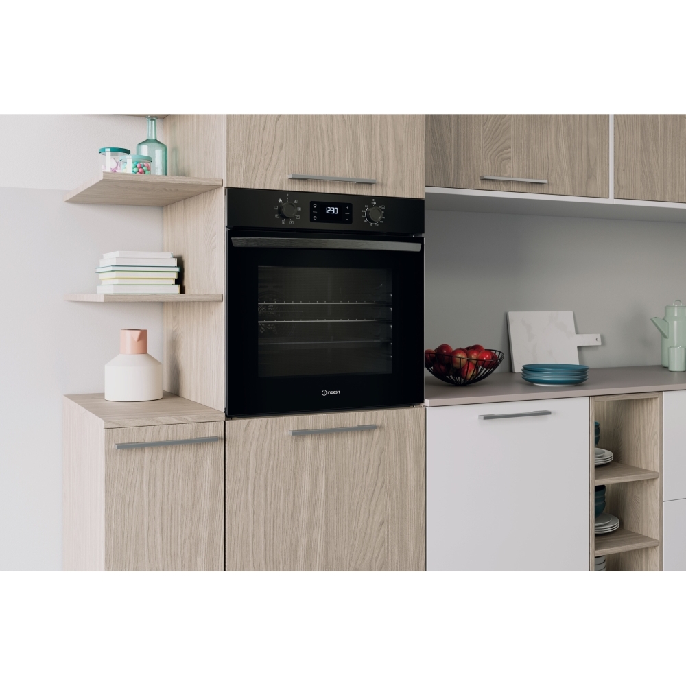 Indesit IO 253 B UK Built-In Electric Single Oven, Black, A Rated