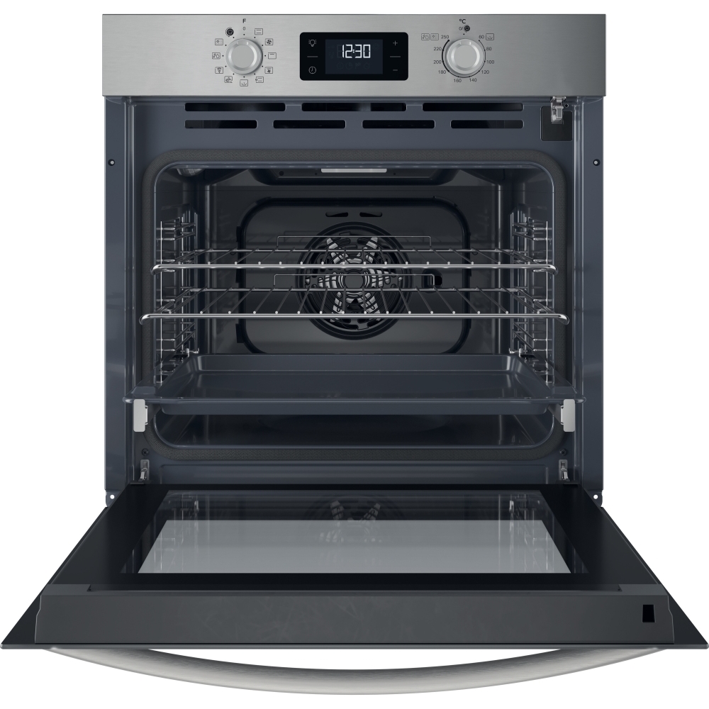Indesit IO 278P1 X UK Built-In Electric Single Oven with Pyrolytic Cleaning, Stainless Steel, A++ Rated