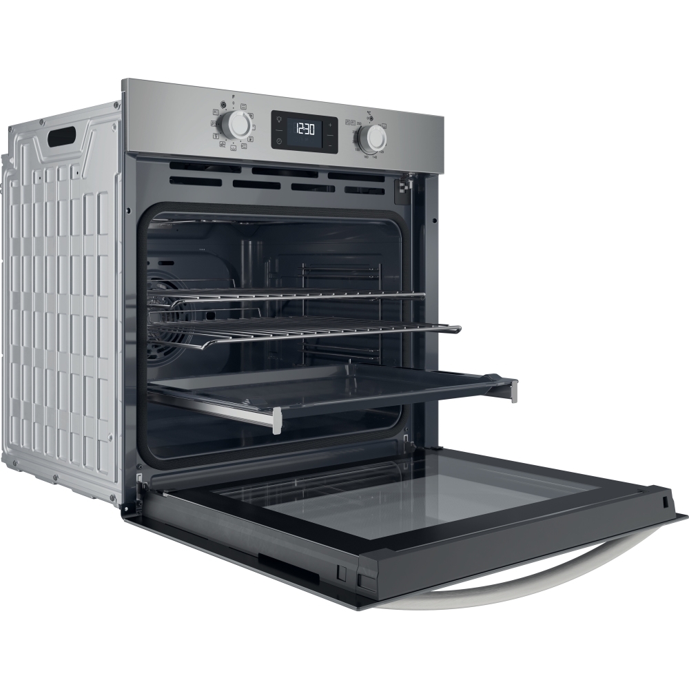 Indesit IO 278P1 X UK Built-In Electric Single Oven with Pyrolytic Cleaning, Stainless Steel, A++ Rated