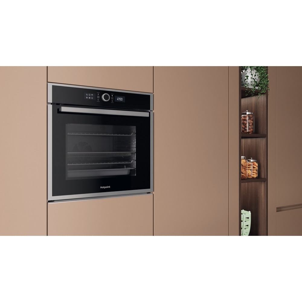 Hotpoint HOIM4S8PM0XUK Built-In Electric Single Oven with Pyrolytic Cleaning, Stainless Steel, A+ Rated