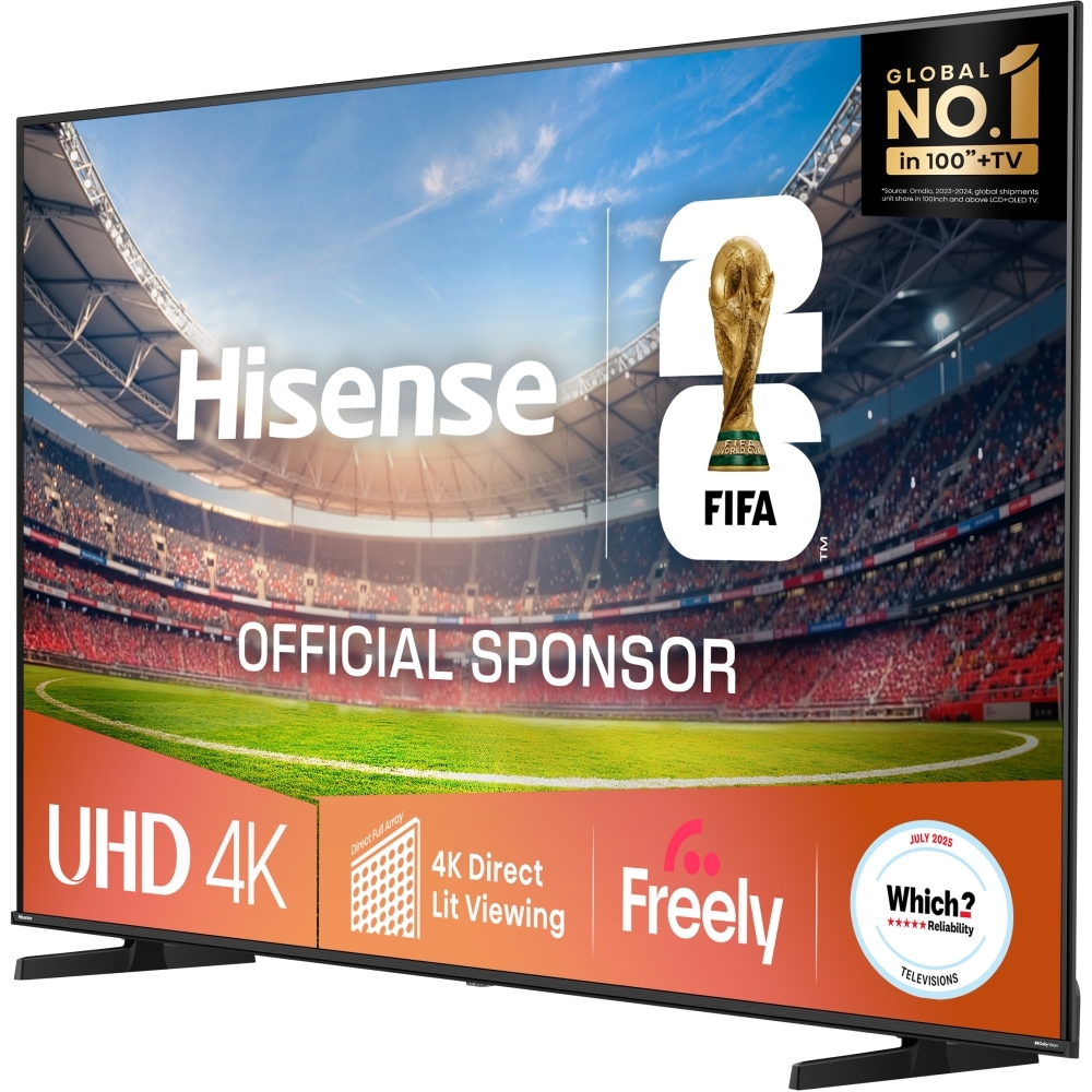 Hisense 85A6QTUK 85" LED Smart Television, 4K Ultra HD, Black, E Rated
