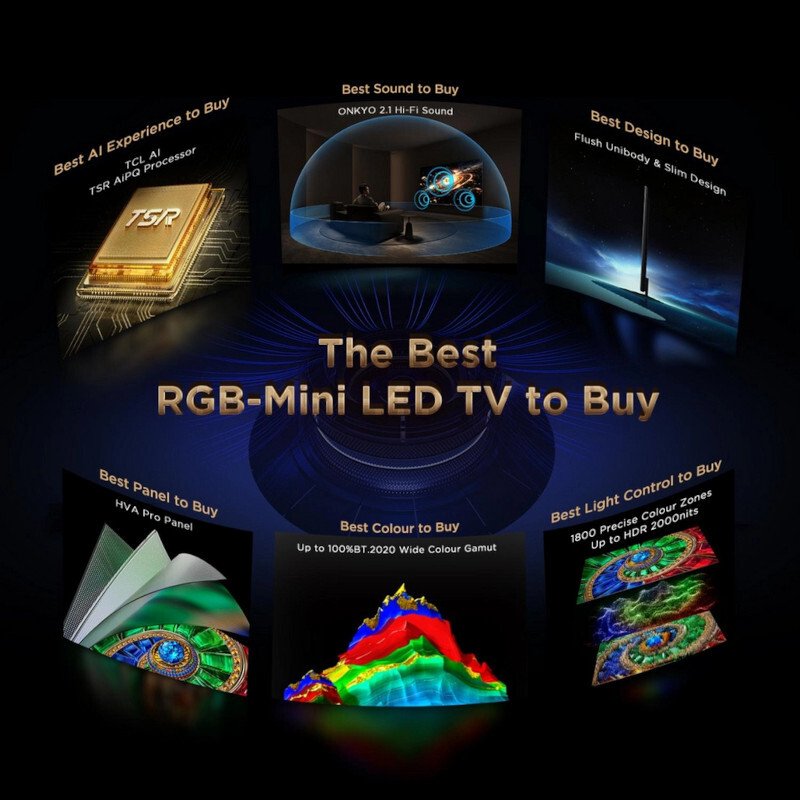 TCL 85RM7L-UK 85" RGB MiniLED Smart Television, 4K Ultra HD, Black, D Rated