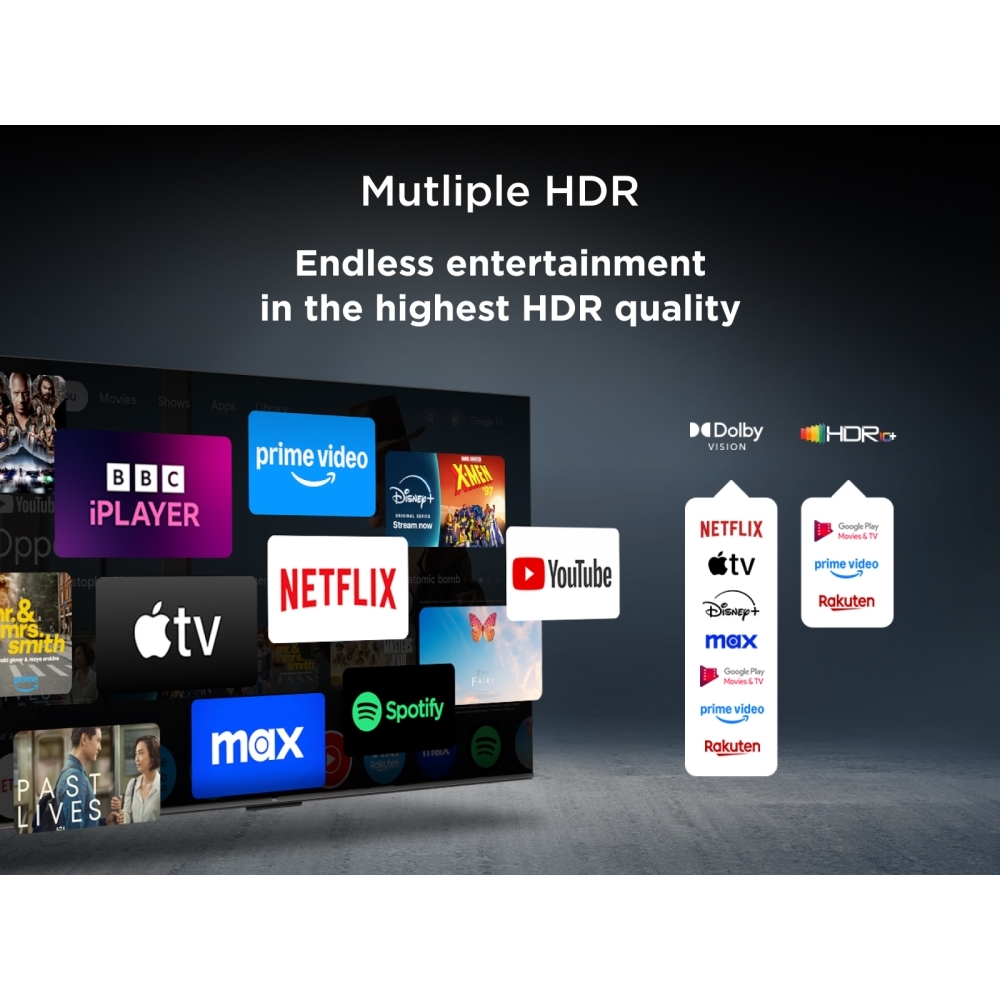 TCL 85T8C-UK 85" QLED Smart Television, 4K Ultra HD, Black, F Rated